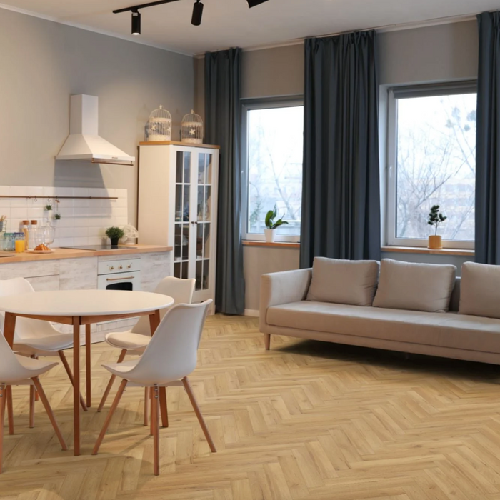 Why Choose Light Wood Flooring for Your Kitchen Floors with Our Cedar Oak Herringbone Laminate Flooring