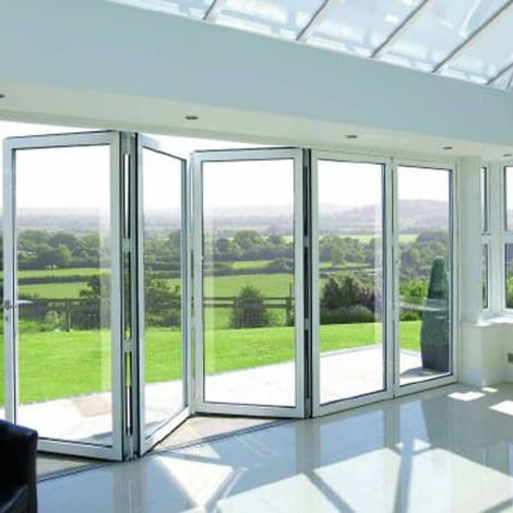 Discover the Versatility and Elegance of the White Aluminium Bifold Door SMART System - Home Build Doors