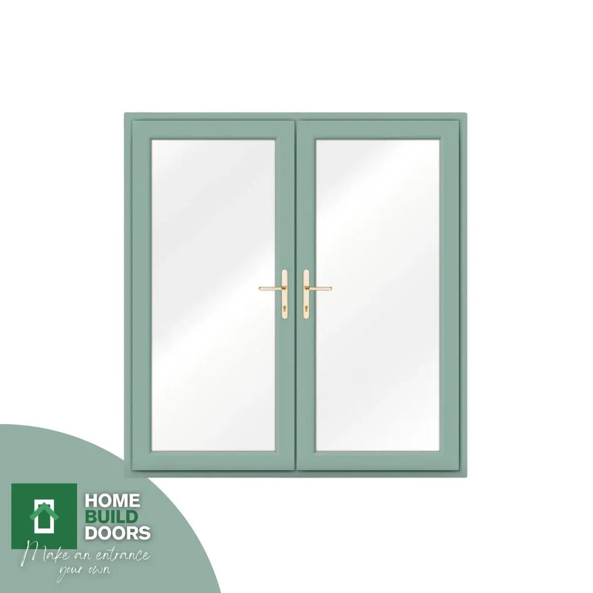 Profile 22 PVC French Doors - Chartwell Green on White - Home Build Doors