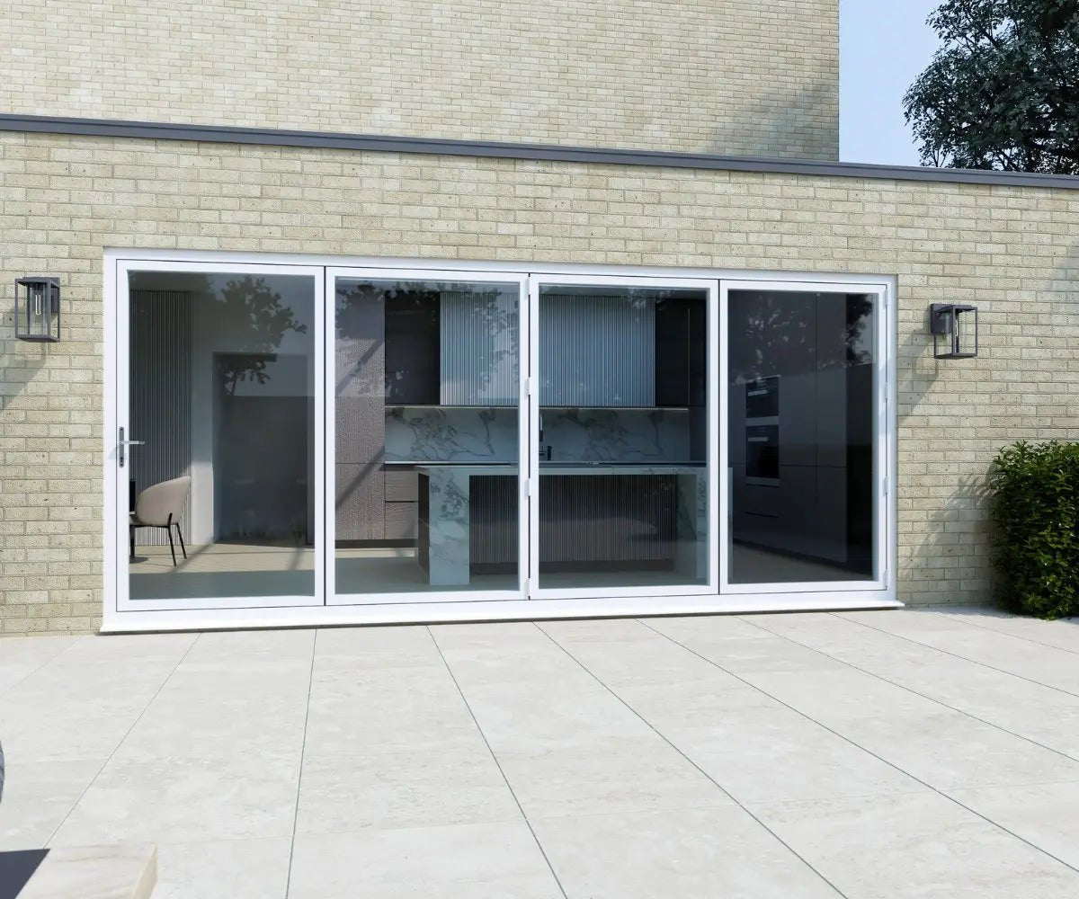 Visofold 1000 - 4 Section Aluminium Bifold Door - White - Home Build Doors