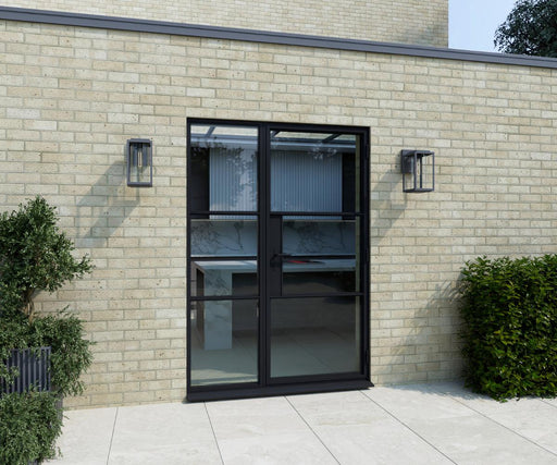 1100mm - Black Aluminium Heritage Single Door + Side Window - Home Build Doors