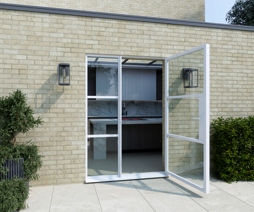 1100mm - White Aluminium Heritage Single Door + Side Window - Home Build Doors