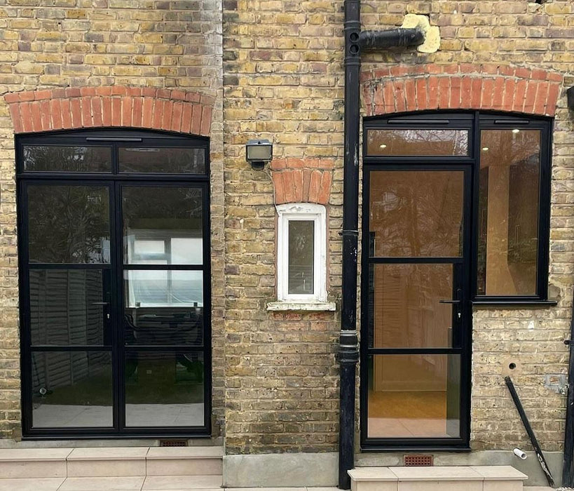 1200mm - Black Aluminium Heritage Single Door + Side Window - Home Build Doors