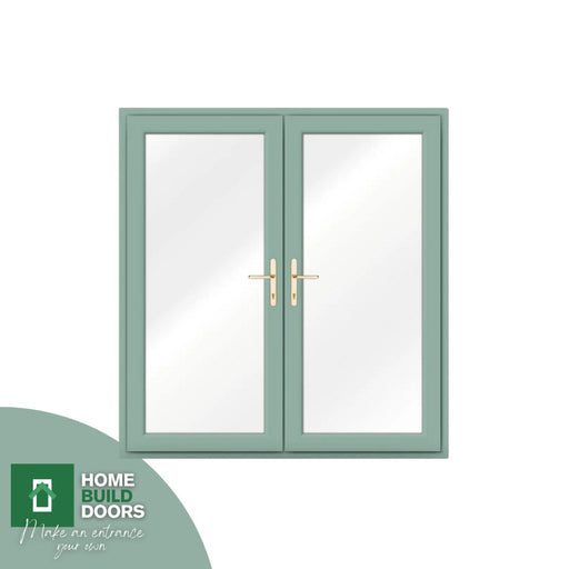 1200mm - Chartwell Green on White uPVC French Door - Home Build Doors