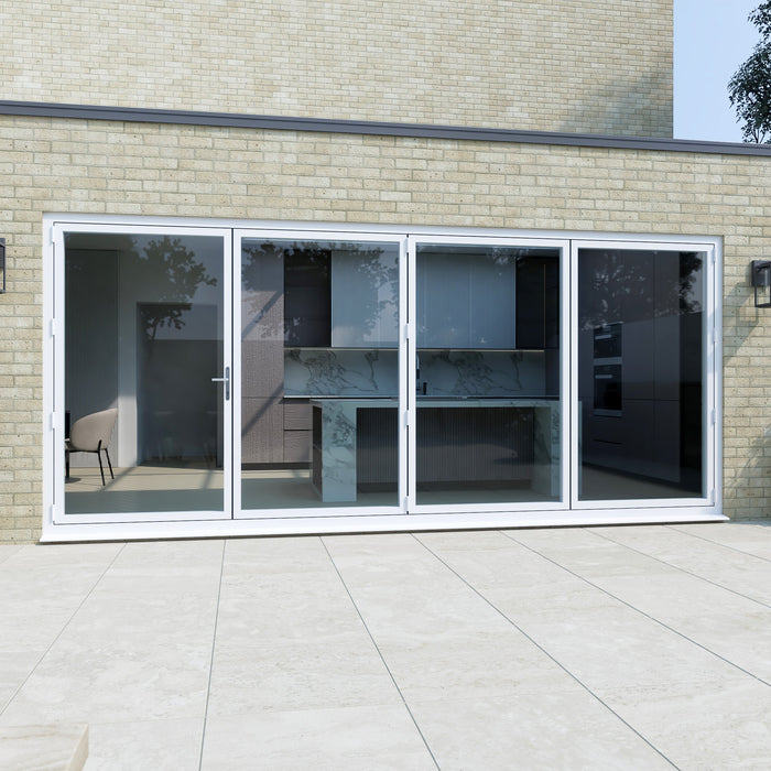 White Visofold 1000 Aluminium Bifold - 4 Section