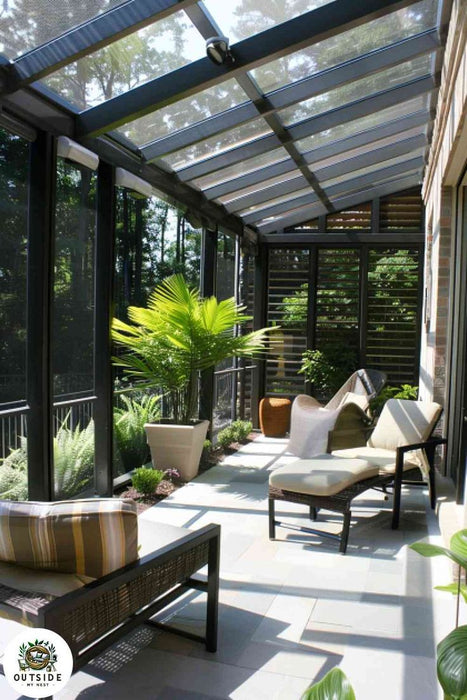 W800mm x P2100mm Black Atlas Aluminum Lean To Roof System