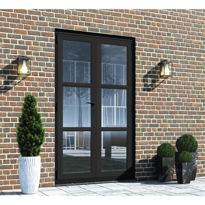1400mm Black PVCu Heritage French Door - Home Build Doors