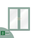 1400mm - Chartwell Green on White uPVC French Door - Home Build Doors