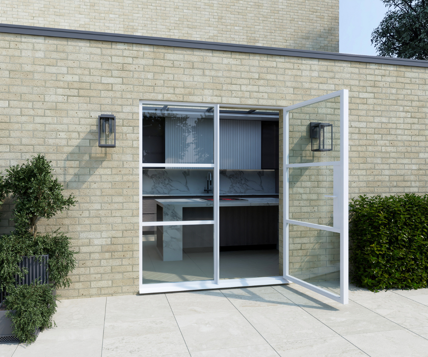 1400mm White Aluminium Heritage French Doors - Home Build Doors