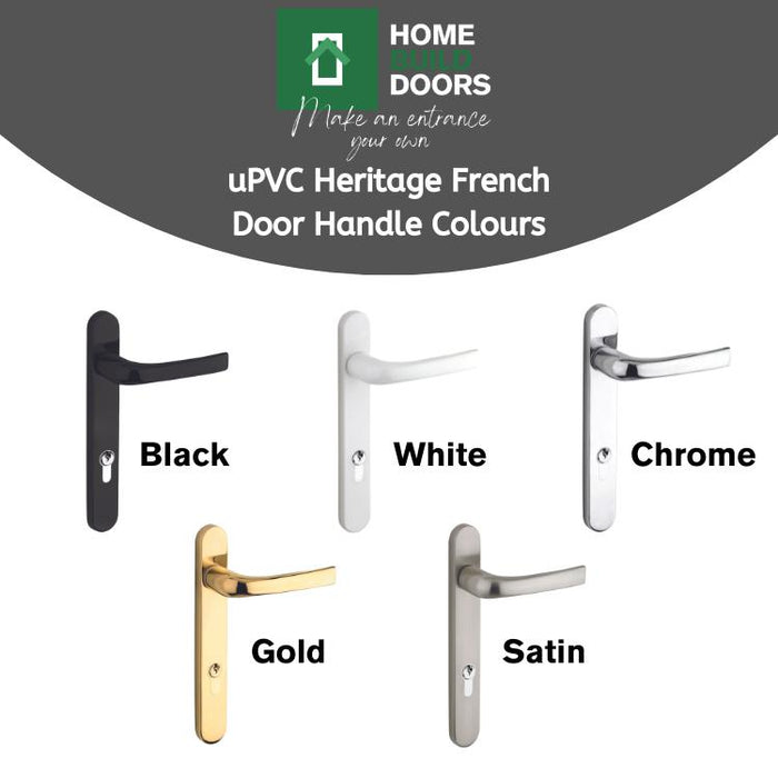 1400mm White PVCu Heritage French Door - Home Build Doors