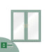 1400mm - Chartwell Green on White uPVC French Door - Home Build Doors