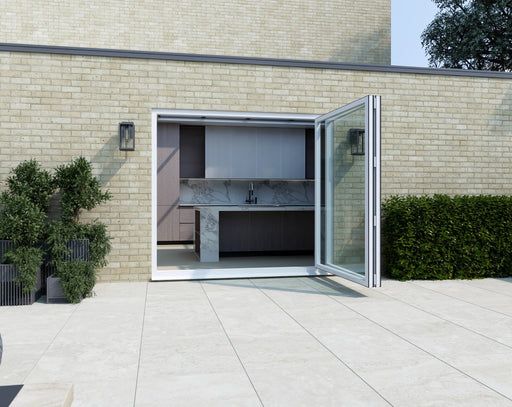 1500mm White Aluminium Bifold Door Korniche - 2 sections - Home Build Doors
