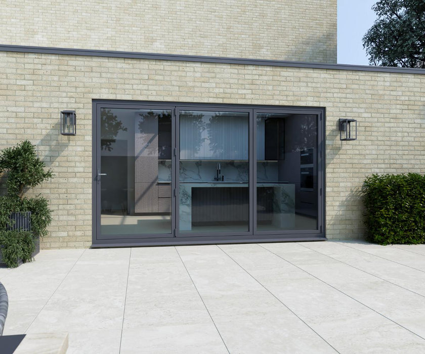 1500mm Origin Anthracite Grey Aluminum Bifold - 3 Section - Home Build Doors