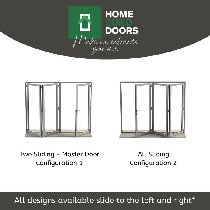 1500mm Origin Anthracite Grey Aluminum Bifold - 3 Section - Home Build Doors