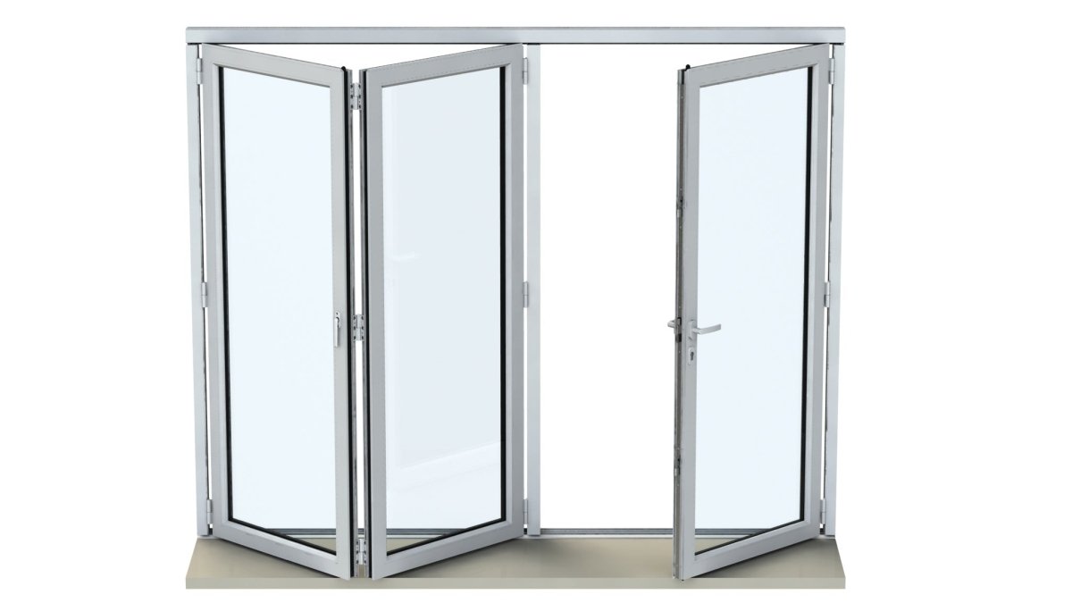 1500mm Origin Hipca White Matt Aluminum Bifold - 3 Section - Home Build Doors