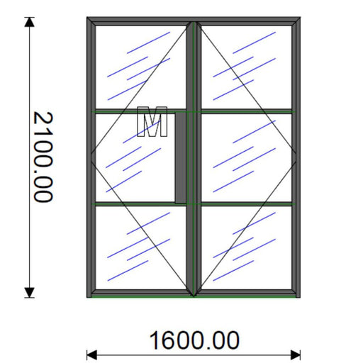 1600mm - Black Internal Aluminium Door - AluSpace - Home Build Doors