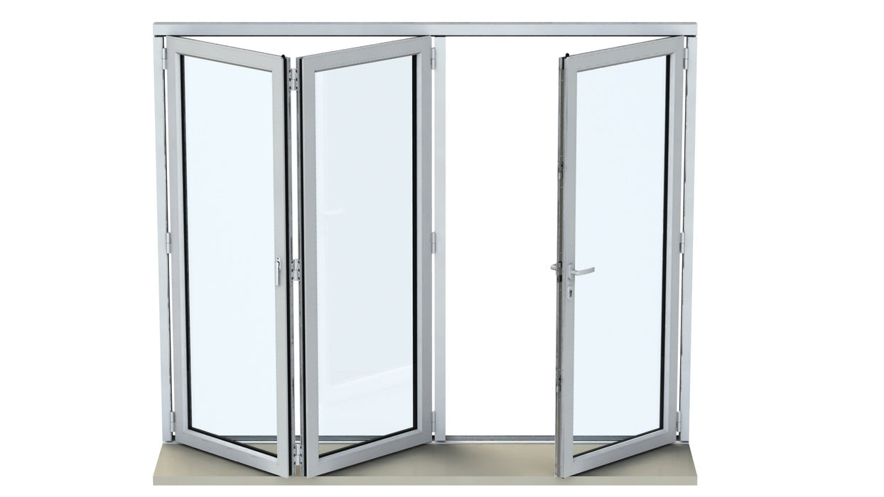 1600mm Origin Hipca White Gloss Aluminum Bifold - 3 Section - Home Build Doors