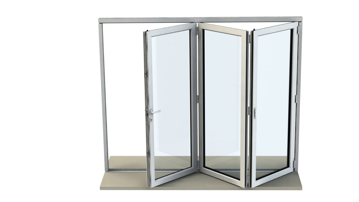 1600mm Origin Hipca White Matt Aluminum Bifold - 3 Section - Home Build Doors
