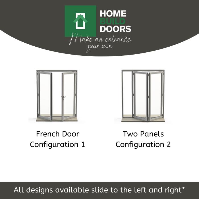 1600mm Origin Hipca White Gloss Aluminum Bifold - 2 Section - Home Build Doors