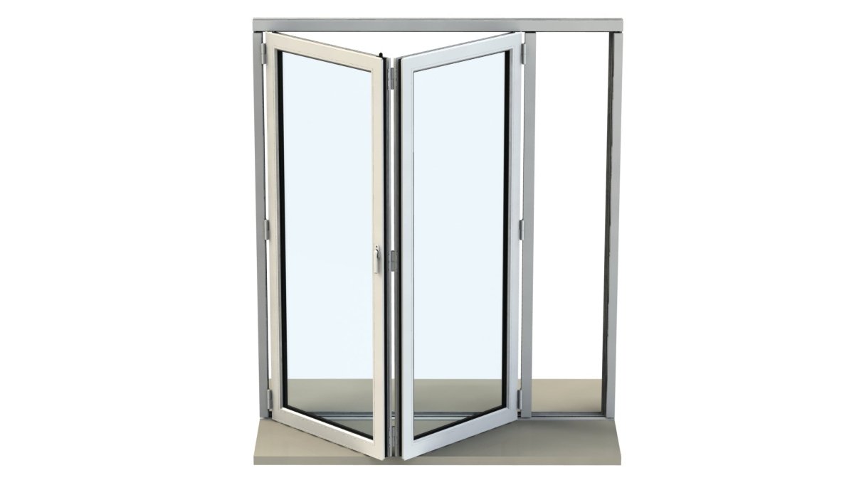 1600mm Origin Hipca White Matt Aluminum Bifold - 2 Section - Home Build Doors