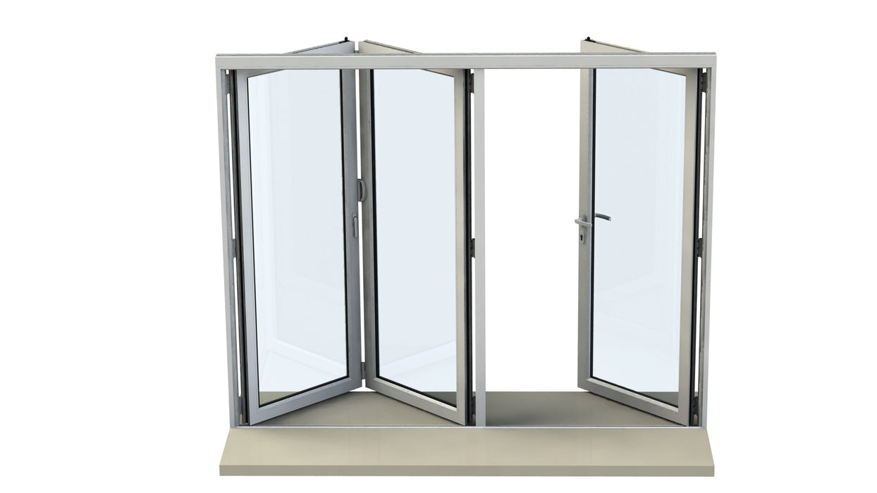 1700mm Origin Hipca White Gloss Aluminum Bifold - 3 Section - Home Build Doors