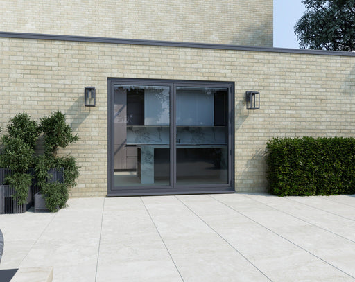 1800mm Agate Grey Aluminium Bifold Door Korniche - 2 sections - Home Build Doors