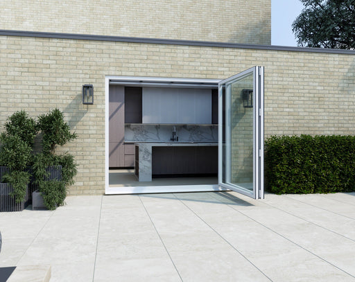 1800mm White Aluminium Bifold Door Korniche - 2 sections - Home Build Doors