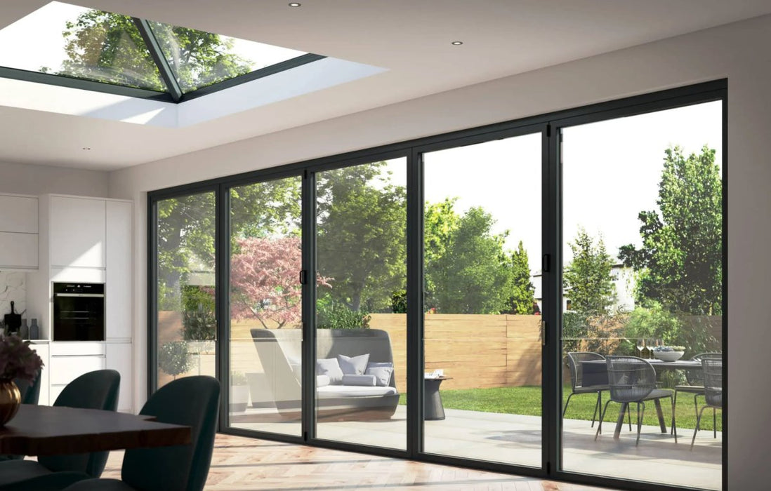 1800mm Black Aluminium Bifold Door Korniche - 2 sections - Home Build Doors