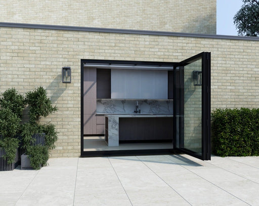 1800mm Black Aluminium Bifold Door Korniche - 2 sections - Home Build Doors