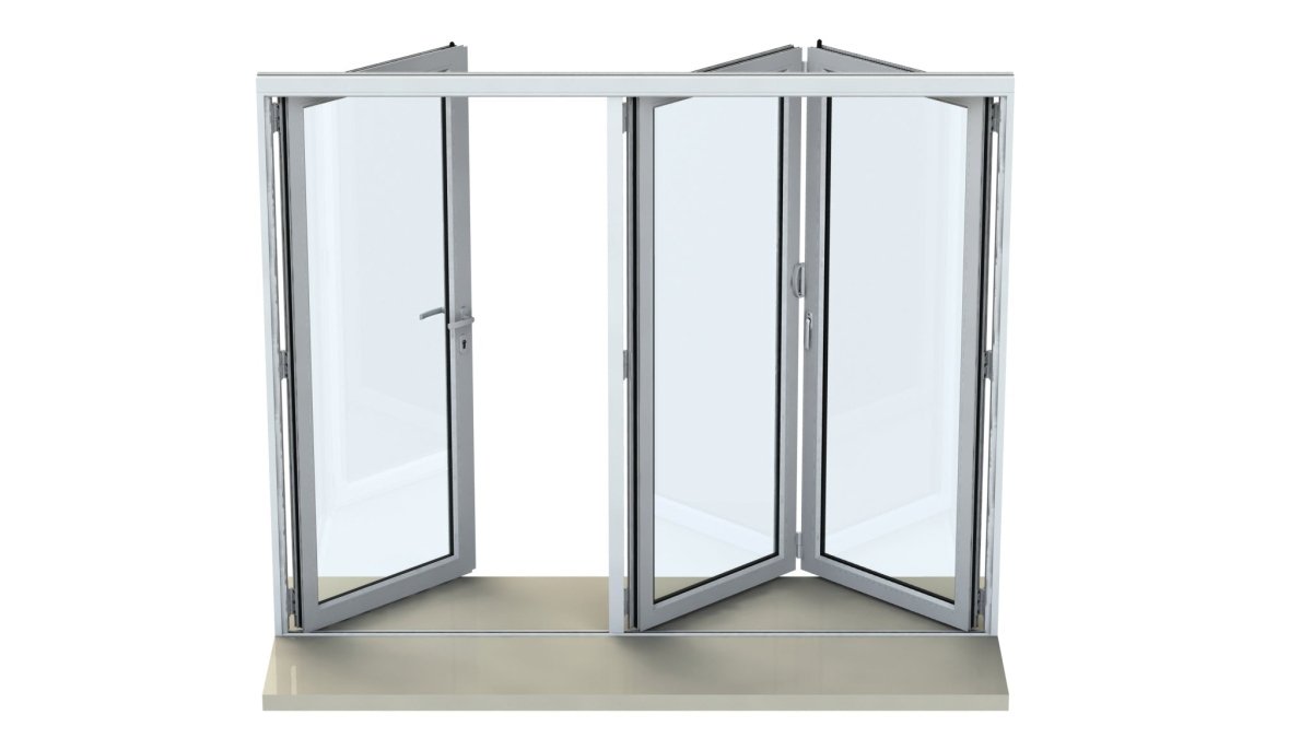 1800mm Origin Hipca White Matt Aluminum Bifold - 3 Section - Home Build Doors