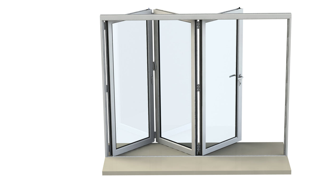 1900mm Origin Hipca White Gloss Aluminum Bifold - 3 Section - Home Build Doors