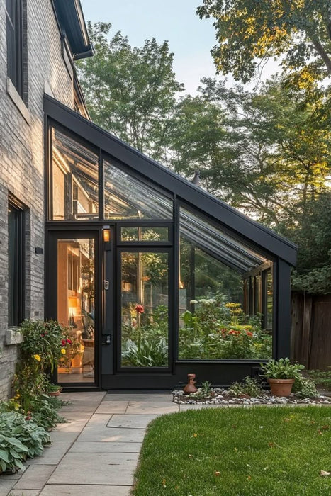 W800mm x P2100mm Black Atlas Aluminum Lean To Roof System