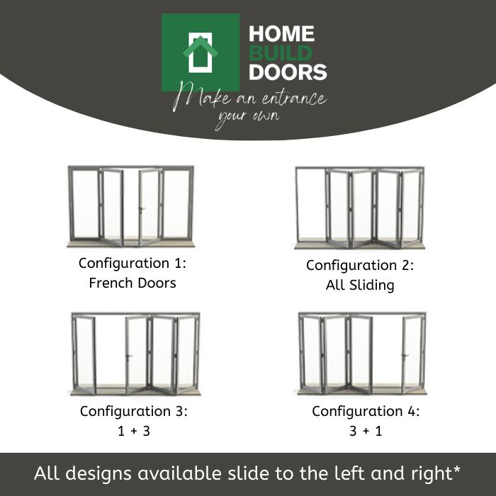 2000mm Origin Black Aluminum Bifold - 4 Section - Home Build Doors