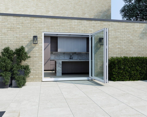 2000mm White Aluminium Bifold Door Korniche - 2 sections - Home Build Doors