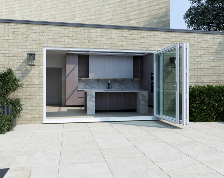 2200mm White Bifold Door Korniche - 3 sections - Home Build Doors