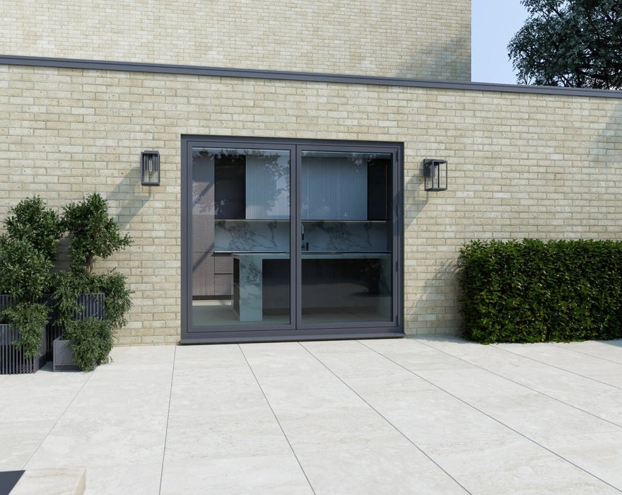 2300mm Agate Grey Bifold Door Korniche - 2 sections - Home Build Doors