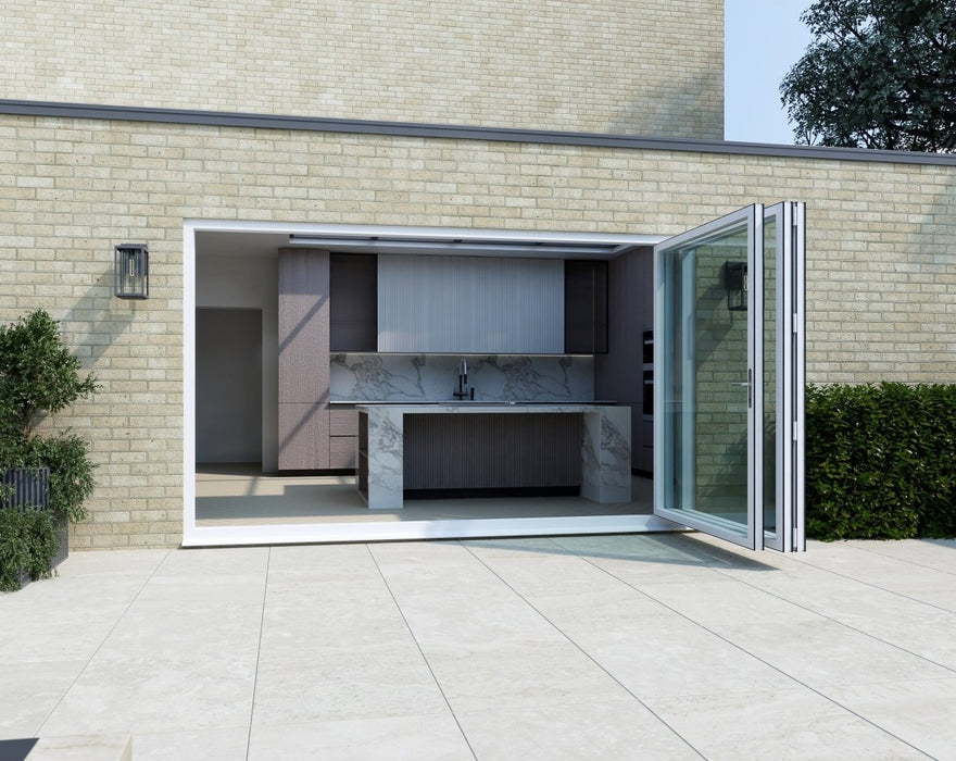 2300mm White Bifold Door Korniche - 3 sections - Home Build Doors