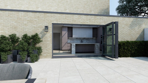 2400mm Anthracite Grey on White Heritage Visofold 1000 Bifold Door - 3 sections - Home Build Doors