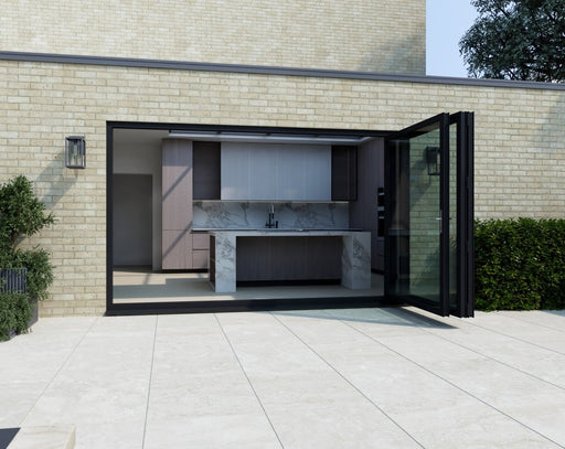 2400mm Black Bifold Door Korniche - 3 sections - Home Build Doors