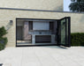 2400mm Black on White Bifold Door Korniche - 3 sections - Home Build Doors