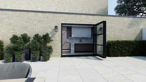 2400mm Black on White Heritage Visofold 1000 Bifold Door - 2 sections - Home Build Doors