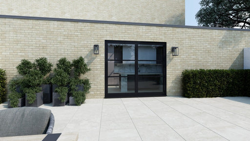 2400mm Black on White Heritage Visofold 1000 Bifold Door - 2 sections - Home Build Doors