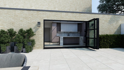 2400mm Black on White Heritage Visofold 1000 Bifold Door - 3 sections - Home Build Doors