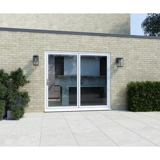 2400mm White Aluminium Bifold Door Smart System - 2 sections - Home Build Doors