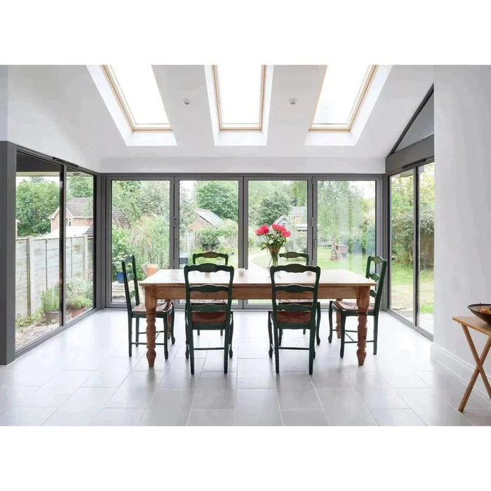 2400mm White Aluminium Bifold Door Smart System - 2 sections - Home Build Doors