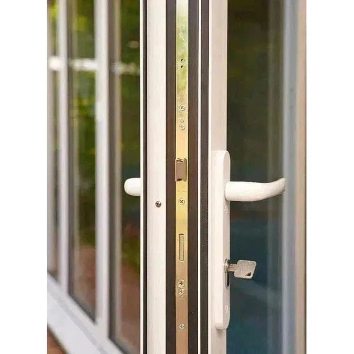 2400mm White Aluminium Bifold Door Smart System - 2 sections - Home Build Doors