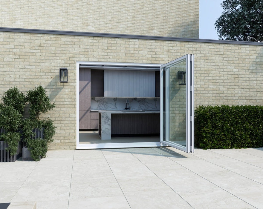 2400mm White Bifold Door Korniche - 2 sections - Home Build Doors