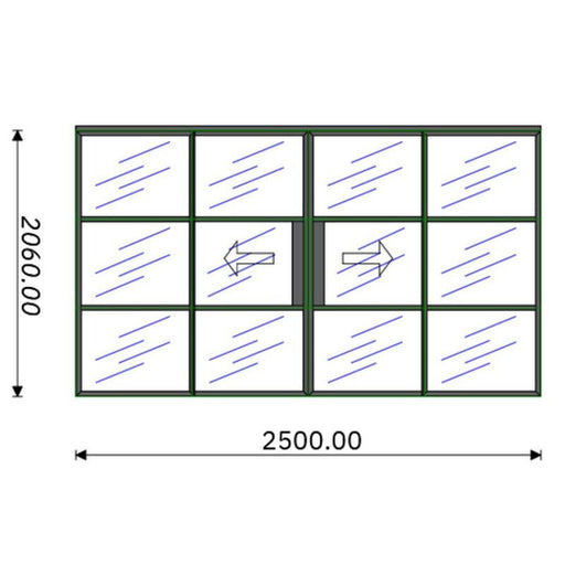 2500mm - Black Internal Aluminium Sliding Door - AluSpace - Home Build Doors