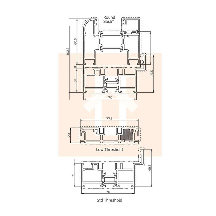 2500mm White Aluminium Bifold Door Smart System - 3 sections - Home Build Doors