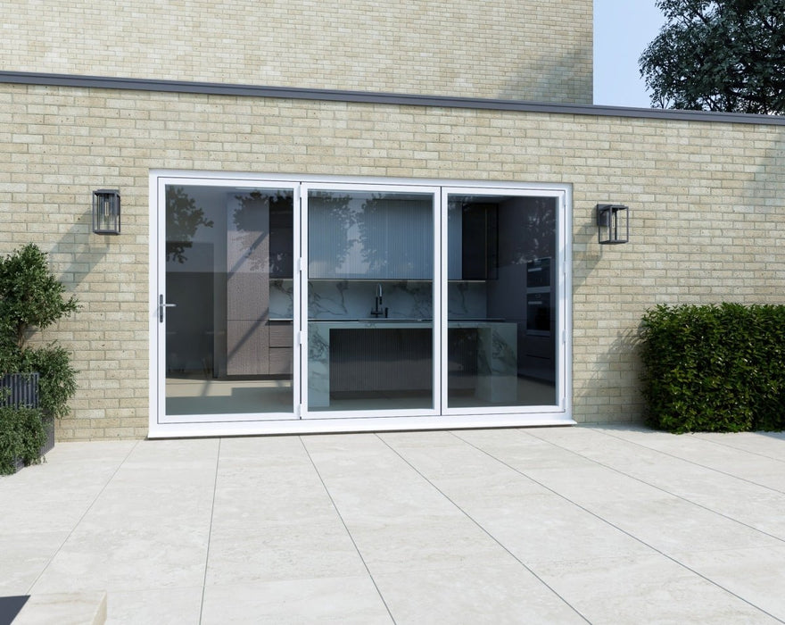 2500mm White Bifold Door Korniche - 3 sections - Home Build Doors